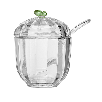 Açucareiro Fairy Butterfly Verde Cristal 8x9,5cm - Lyor