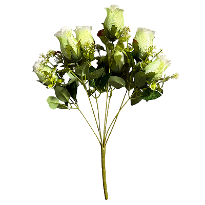 Buquê Rosas Brancas Botões X7 - BMQ