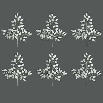 Conjunto 6 Hastes Folha de Ficus Branca - BMQ