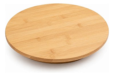 Tábua Giratória Bambu 31cm Bandeja Redonda Queijos E Frios