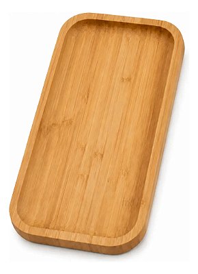 Petisqueira Bambu Retangular Bandeja Servir 32x11cm