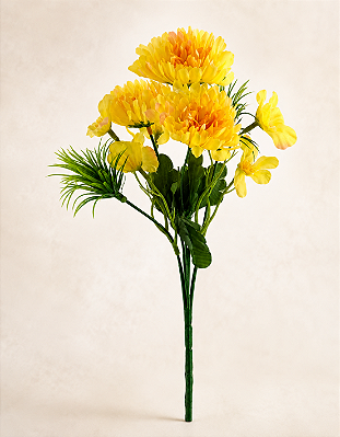 Buquê Floral Mini Margarida X5 Amarelo Para Vaso E Arranjos