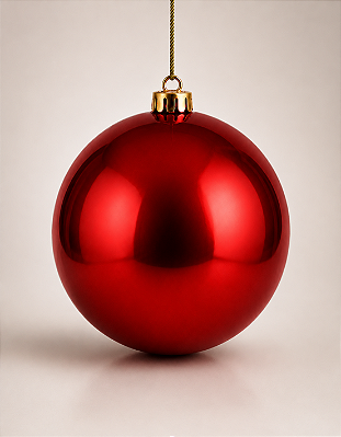 Bola de Natal Vermelha Escura 12cm Brilhante