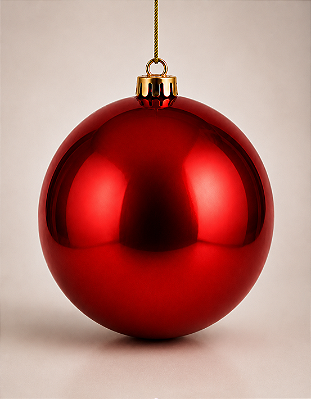Bola de Natal Vermelha Escura 15cm Brilhante