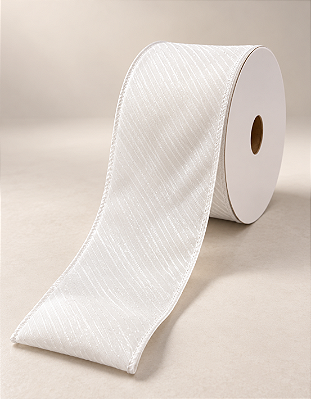 Fita Decorativa Aramada Branca 6,3cm x 9,14m