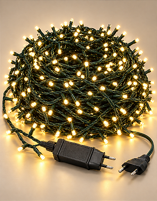 Pisca Estrobo 50m 2000 LEDs Branco Quente Bivolt