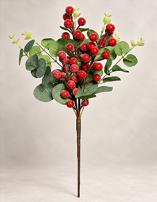 Pick Berry Nevado 32cm Vermelho Para Árvore de Natal