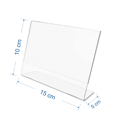 DISPLAY PORTA FOLHA A6 "L" (HORIZONTAL) 15 CM X 10 CM - ACRÍLICO 2 MM