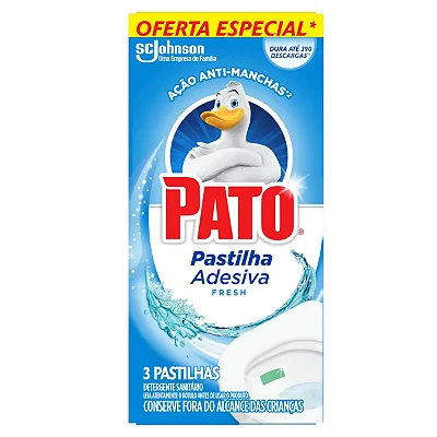 Pastilha  Vaso Sanitario   fhesh Cheiroso Adesiva Pato Caixa c/ 03 Unidades