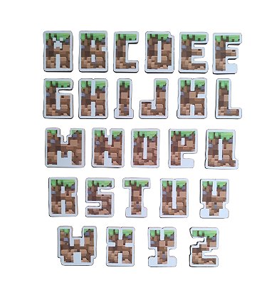ABcraft o Alfabeto móvel 26 letras em madeira
