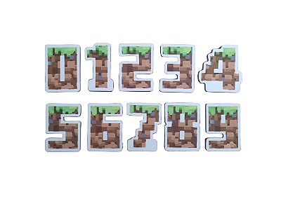 Numbercraft numerias móveis 10 peças em madeira