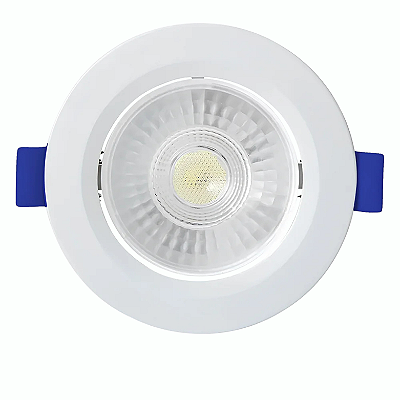Spot Downlight LED 7W Redondo Embutir Luz Amarela 3000K Bivolt Branco