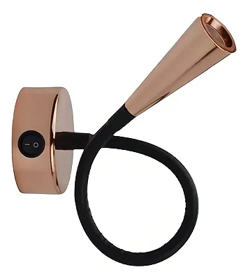 Arandela LED Flexível de Cabeceira 3W 3000K Luz Quente 240lm Rose Gold Bivolt