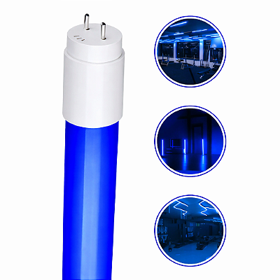 Lâmpada Tubo LED T8 120cm 18W Azul G13 Bivolt