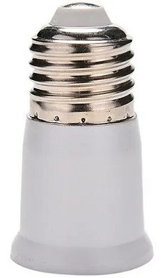 Soquete Prolongador De Lâmpada E27 para E27 6,5cm Branco