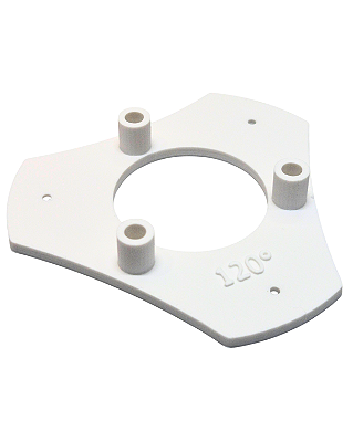 SUPORTE MODULAR PARA 3 LÂMPADAS TUBULARES COM ÂNGULO 120° (HEXÁGONO) BRANCO