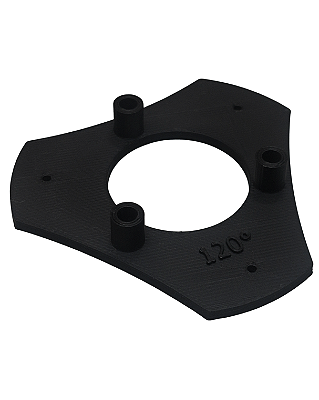 SUPORTE MODULAR PARA 3 LÂMPADAS TUBULARES COM ÂNGULO 120° (HEXÁGONO) PRETO