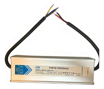 Fonte de Alimentação para Fita LED 12V 12,5A 150W 127V IP67