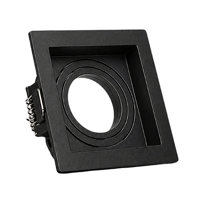 Luminária De Embutir Recuada Quadrada Mr11 Direcionável Abs Cor Preto