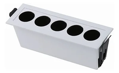 Luminária Embutir Retangular Powerus 5LEDS 10W 3000K 900lm 38° IRC>90 Bivolt Branco