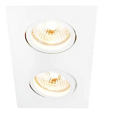 Luminária De Embutir Quadrada Par30 2xE27 Bivolt Branca