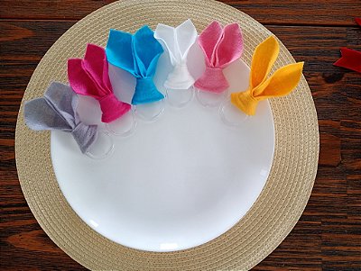 Porta Guardanapo Orelhinhas em Feltro Kit C/6 Peças R$ 59,99