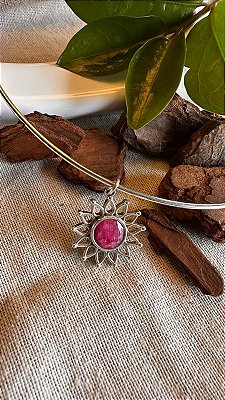 Pingente Sol - rubi indiano