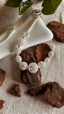 Pulseira Shambala renda em prata