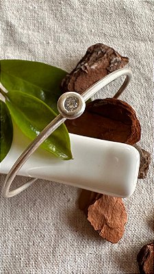 Bracelete Prata Fosca com Zircônia