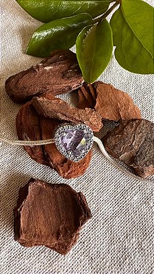 Berloque Coração - zircônia lavanda
