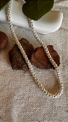 Corrente Pipoca - prata branca