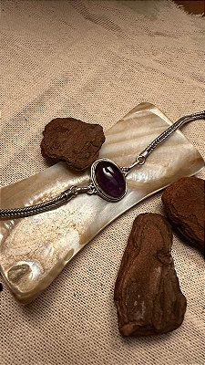 Pulseira Prata Bali - Ametista