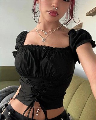 Cropped Preto Stella