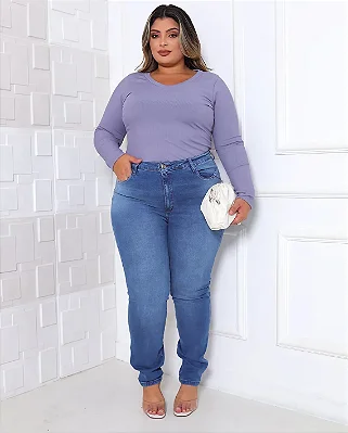 Calça Jeans Skinny Feminina Plus Size 24681