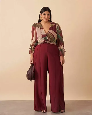 Calça Ampla Com Nervuras 2441