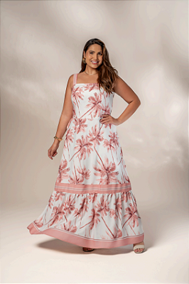 Vestido Longo Estampado Babado 254693