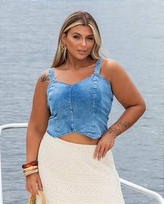 Maxi cropped denim light 260109