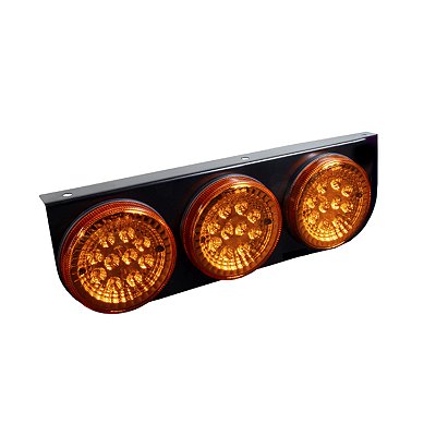 Conjunto Lanterna Ø125mm LED Saída Conector - Âmbar