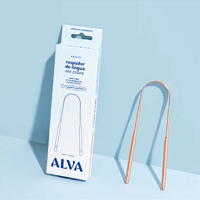 Raspador de Língua em Cobre Antibacteriano e Anti-Mau Hálito - Alva