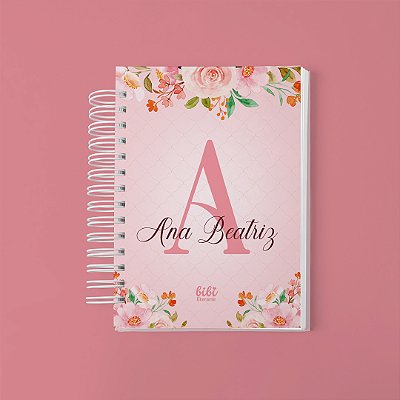 Caderno Personalizado com Nome e Frase A5 Capa Dura 192 Páginas | Papelaria Personalizada