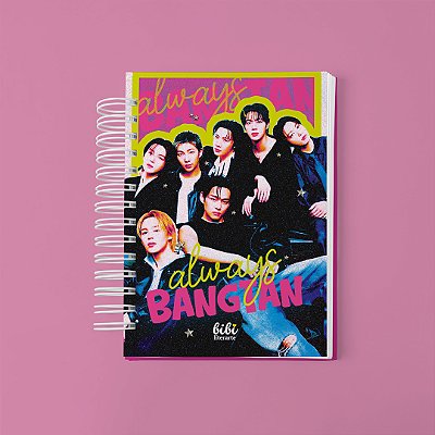 Caderno Capa Dura BTS OT7 Always Bangtan A5 (15x21cm) | 96 Folhas | K-pop ARMY