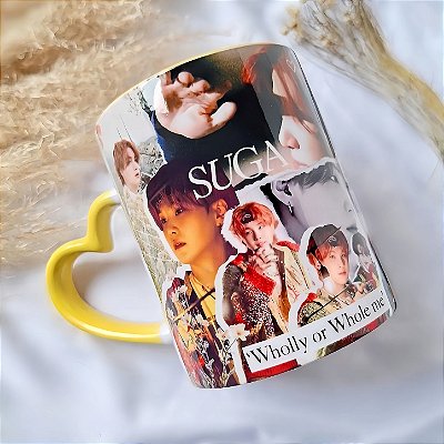Caneca SUGA Wholly or Whole Me BTS 325ml em Porcelana | Agust D | K-pop ARMY