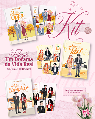 Box Kit Trilogia Livros Um Dorama Da Vida Real Completo + 12 Brindes Romances K-Drama Coleção