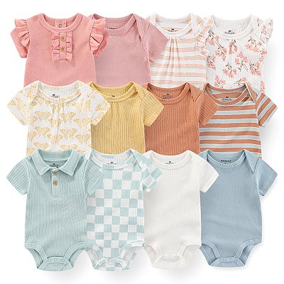 6 peças/lote body de algodão bebê