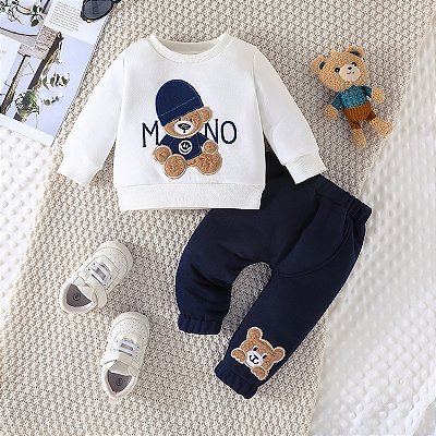 Conjunto urso manga longa