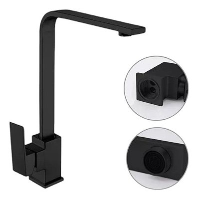 Torneira Gourmet Cozinha Com Misturador Preto Fosco Nova