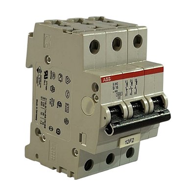 Disjuntor Mini Tripolar 16a Curva B ABB - S203-B16