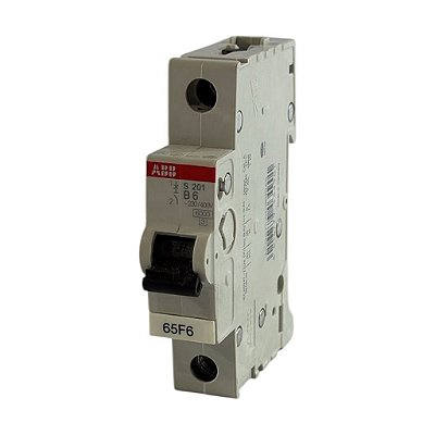 Disjuntor Monopolar 6A Curva B 6kA ABB S201-B6