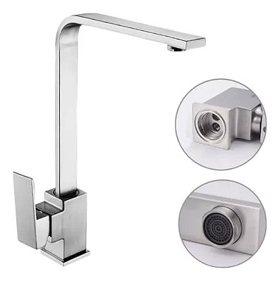 Torneira Cozinha Monocomando Cromo Prata DC-6017A