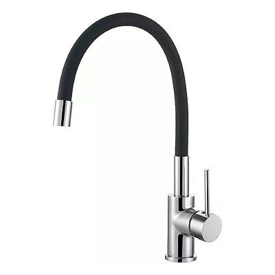 Torneira Monocomando Cozinha Flexível Preto